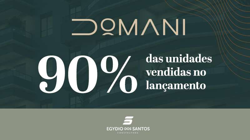 Conheça o Domani, o novo empreendimento da Egydio dos Santos, com 90% das unidades vendidas no pré-lançamento. 